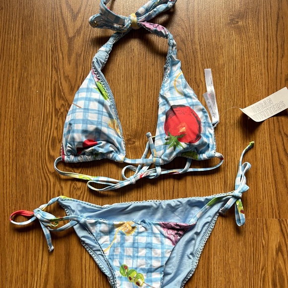 Urban Outfitters Blue Gingham Bikini Set BNWT - Picture 1 of 1